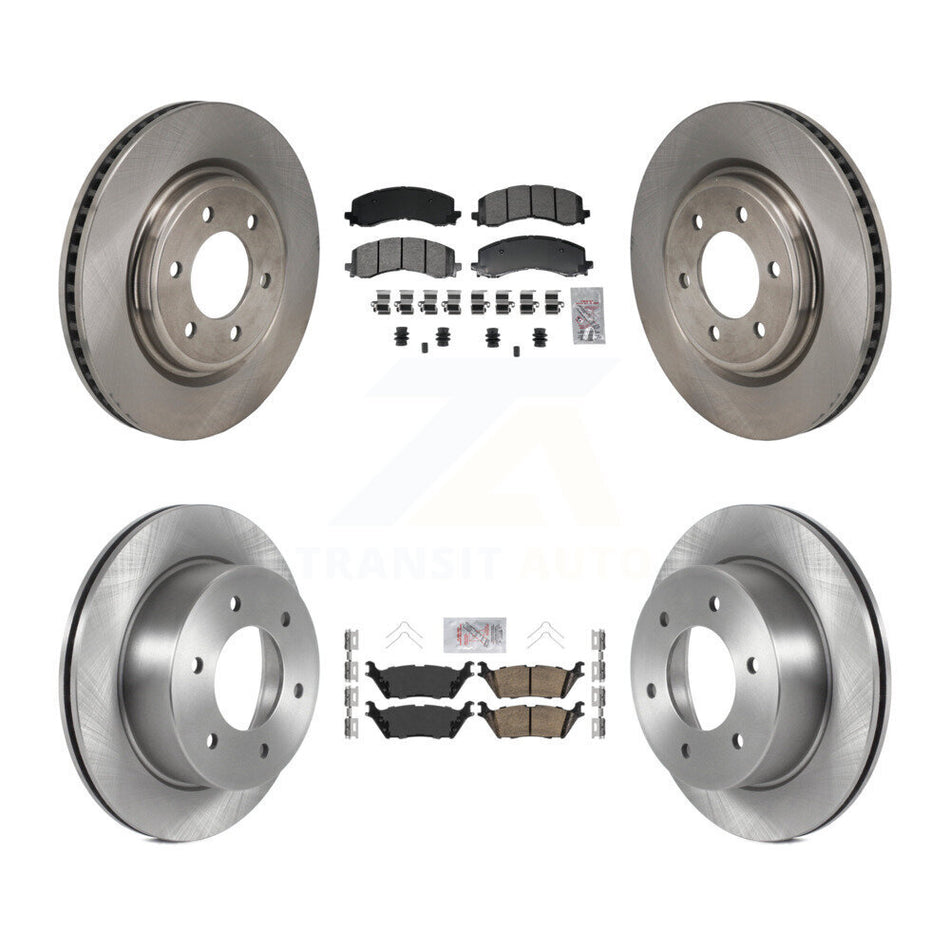 Front Semi-Metallic Rear Ceramic Pad Disc Brake Rotors Kit For 2022-2023 Ford Bronco 3.0L K8A-107789