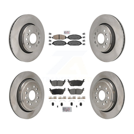 Front Ceramic Rear Semi-Metallic Pad & Brake Rotor Kit For Ram 1500 Jeep Wagoneer Grand L K8A-107800