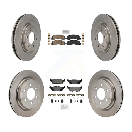 Front Ceramic Rear Semi-Metallic Pads And Disc Brake Rotors Kit For Ford F-150 Lightning K8A-107832