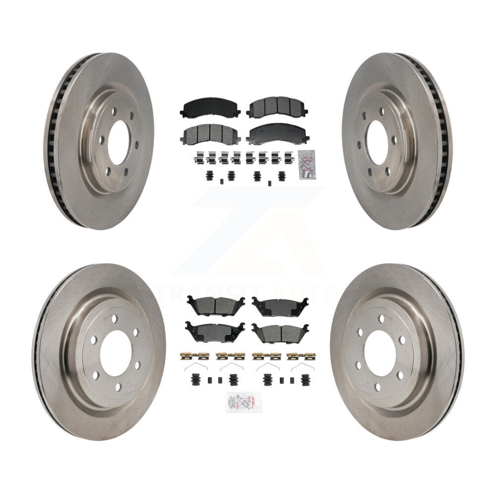 Front Rear Semi-Metallic Pads And Disc Brake Rotors Kit For Ford F-150 Lightning K8A-107834