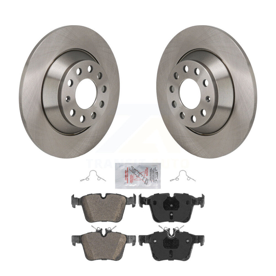 Rear Disc Brake Rotors Semi-Metallic Pad Kit For Mercedes-Benz C300 Without Sport Package K8A-107942