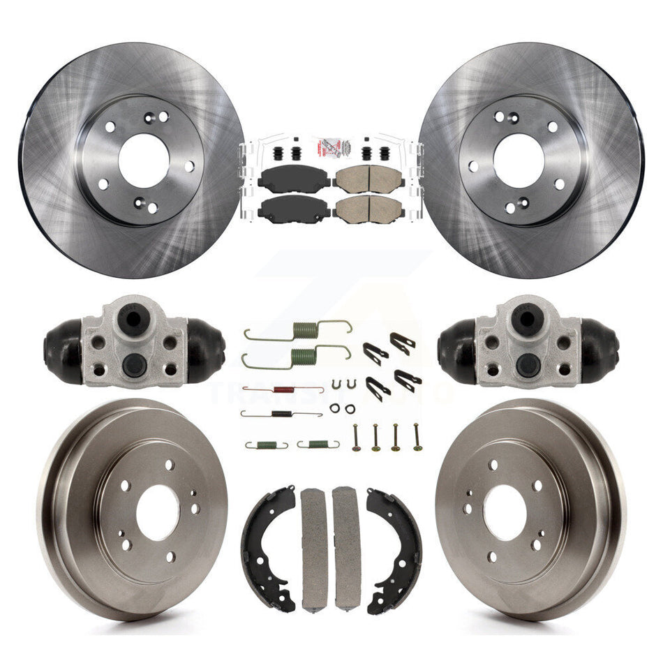Front Rear Disc Brake Rotors Ceramic Pads And Drum Kit (9Pc) For Honda Fit K8A-107950