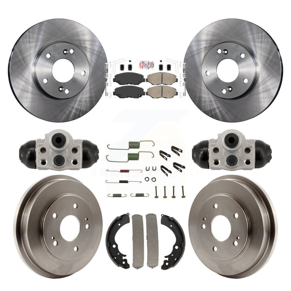 Front Rear Disc Brake Rotors Ceramic Pads And Drum Kit (9Pc) For Honda Fit K8A-107950