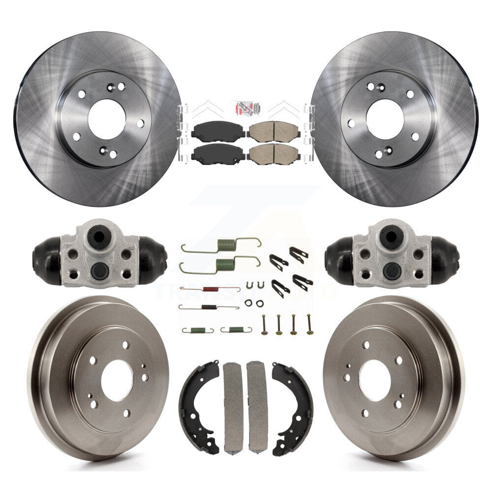 Front Rear Disc Brake Rotors Ceramic Pads And Drum Kit (9Pc) For Honda Fit K8A-107951