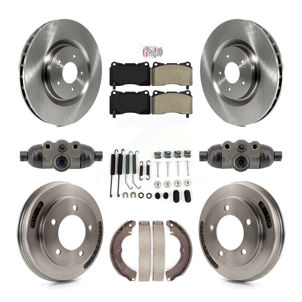 Front Rear Disc Brake Rotors Semi-Metallic Pads And Drum Kit (9Pc) For Mitsubishi Lancer K8A-107952
