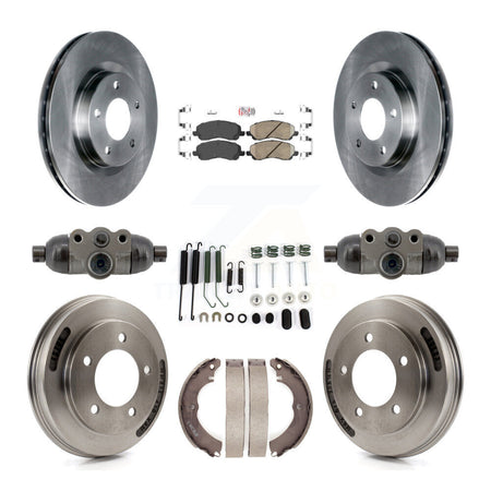 Front Rear Disc Brake Rotor Ceramic Pad And Drum Kit (9Pc) For 2008 Mitsubishi Lancer GTS K8A-107955