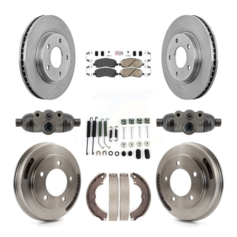 Front Rear Disc Brake Rotors Ceramic Pads And Drum Kit (9Pc) For Mitsubishi Lancer K8A-107956
