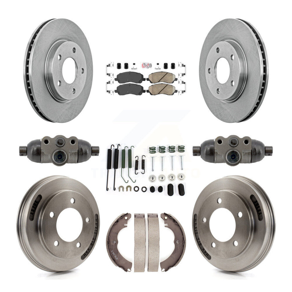 Front Rear Disc Brake Rotors Ceramic Pads And Drum Kit (9Pc) For Mitsubishi Lancer K8A-107956