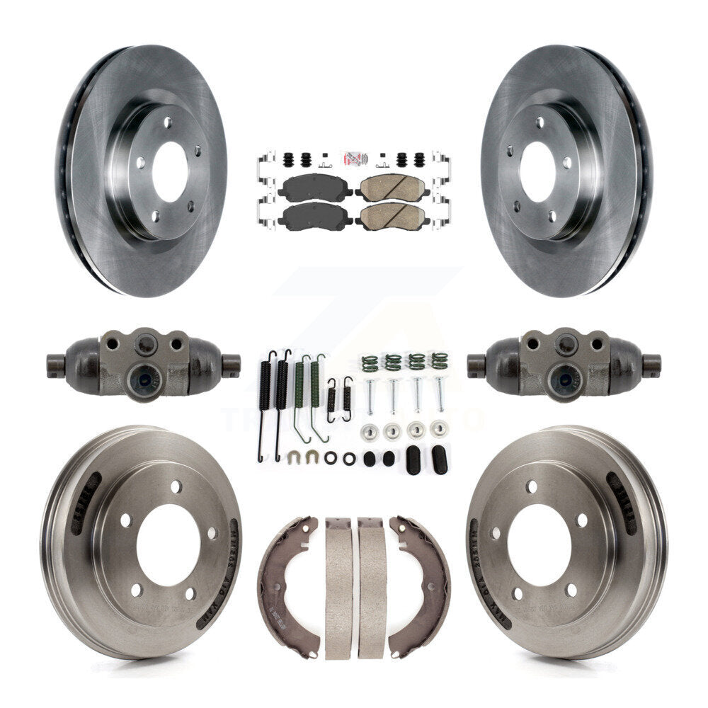 Front Rear Disc Brake Rotor Ceramic Pad And Drum Kit (9Pc) For 2008 Mitsubishi Lancer GTS K8A-107957