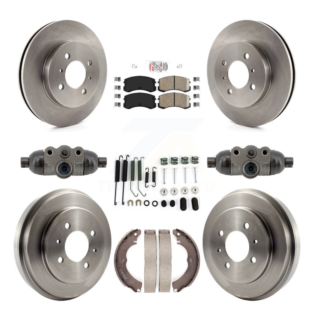Front Rear Brake Rotor Ceramic Pad & Drum Kit (9Pc) For 2007 Mitsubishi Lancer LS Diamond K8A-107958