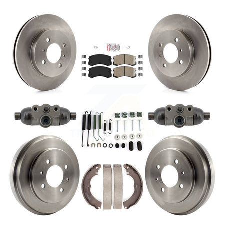 Front Rear Brake Rotor Ceramic Pad & Drum Kit (9Pc) For 2007 Mitsubishi Lancer LS Diamond K8A-107958