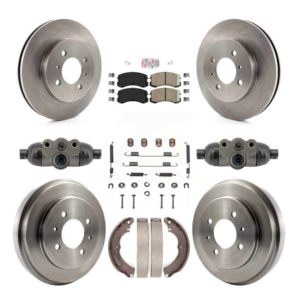 Front Rear Disc Brake Rotors Ceramic Pads And Drum Kit (9Pc) For Mitsubishi Lancer K8A-107959