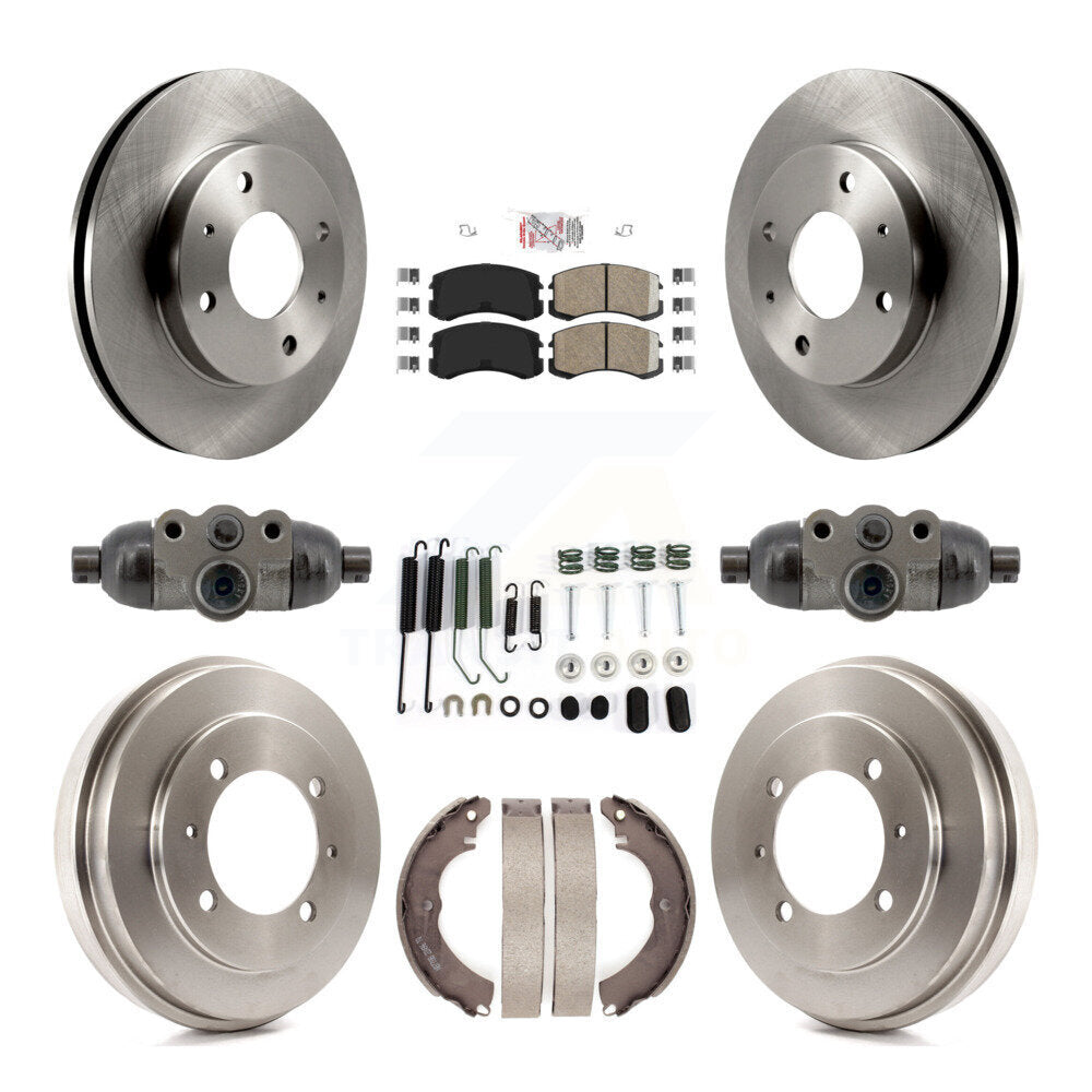 Front Rear Brake Rotor Ceramic Pad & Drum Kit (9Pc) For 2007 Mitsubishi Lancer LS Diamond K8A-107960