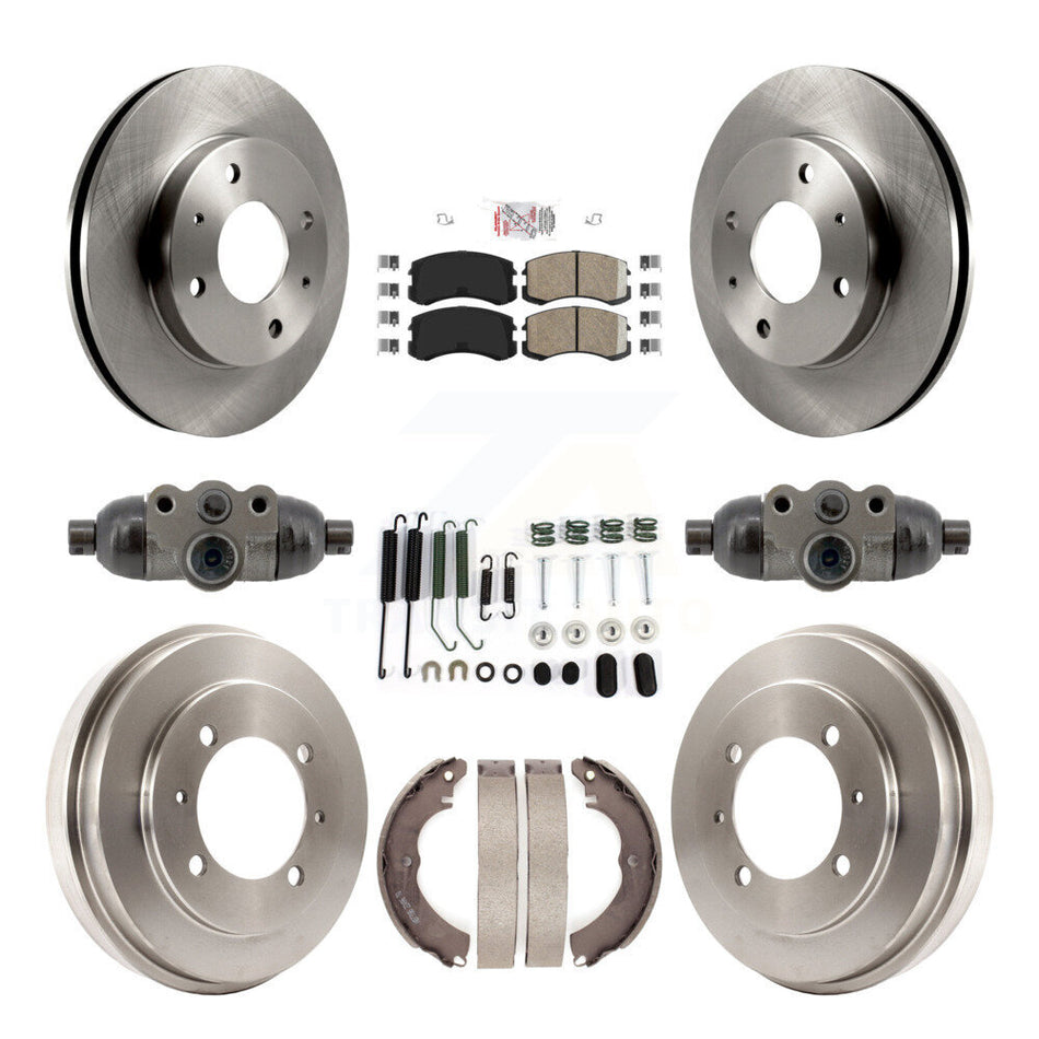Front Rear Brake Rotor Ceramic Pad & Drum Kit (9Pc) For 2007 Mitsubishi Lancer LS Diamond K8A-107960