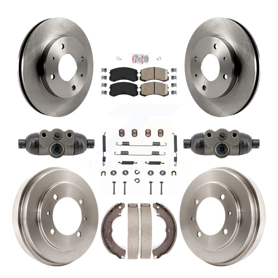 Front Rear Disc Brake Rotors Ceramic Pads And Drum Kit (9Pc) For Mitsubishi Lancer K8A-107961