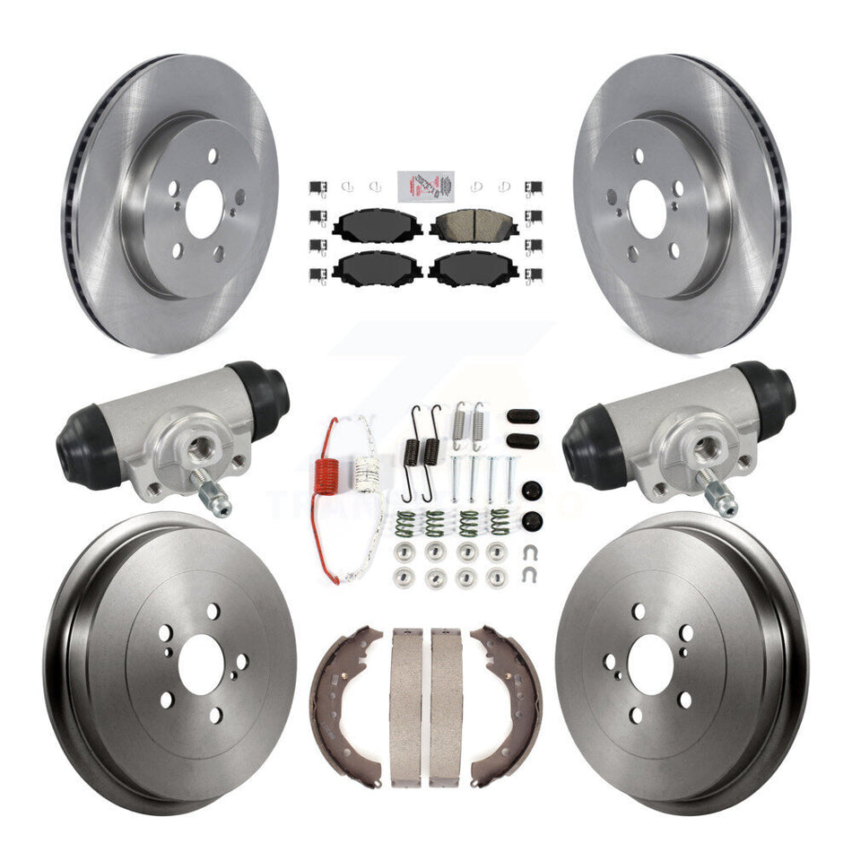Front Rear Disc Brake Rotors Ceramic Pads And Drum Kit (9Pc) For 2019 Toyota Corolla 2.0L K8A-107964