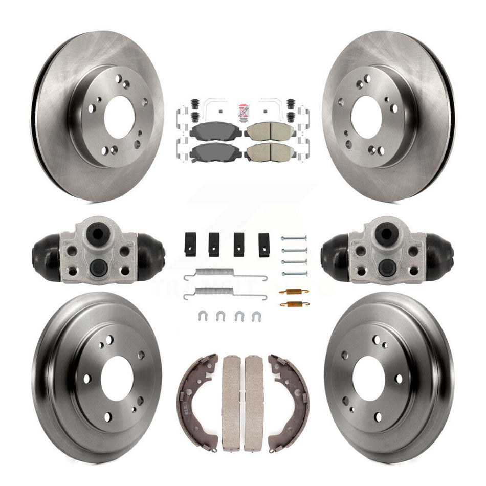 Front Rear Disc Brake Rotors Ceramic Pads And Drum Kit (9Pc) For Honda Civic K8A-107965