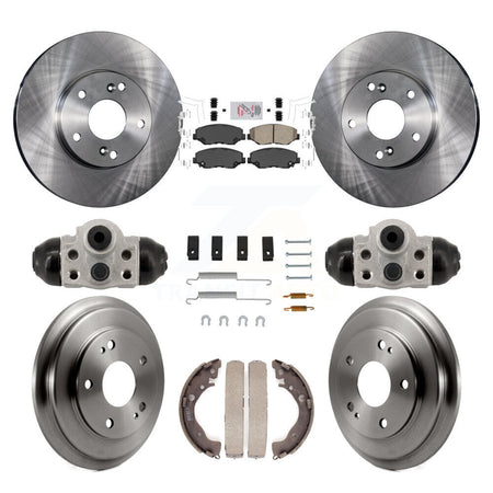 Front Rear Disc Brake Rotors Ceramic Pads And Drum Kit (9Pc) For Honda Civic K8A-107967