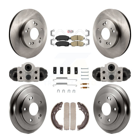 Front Rear Disc Brake Rotors Ceramic Pads And Drum Kit (9Pc) For Honda Civic K8A-107969