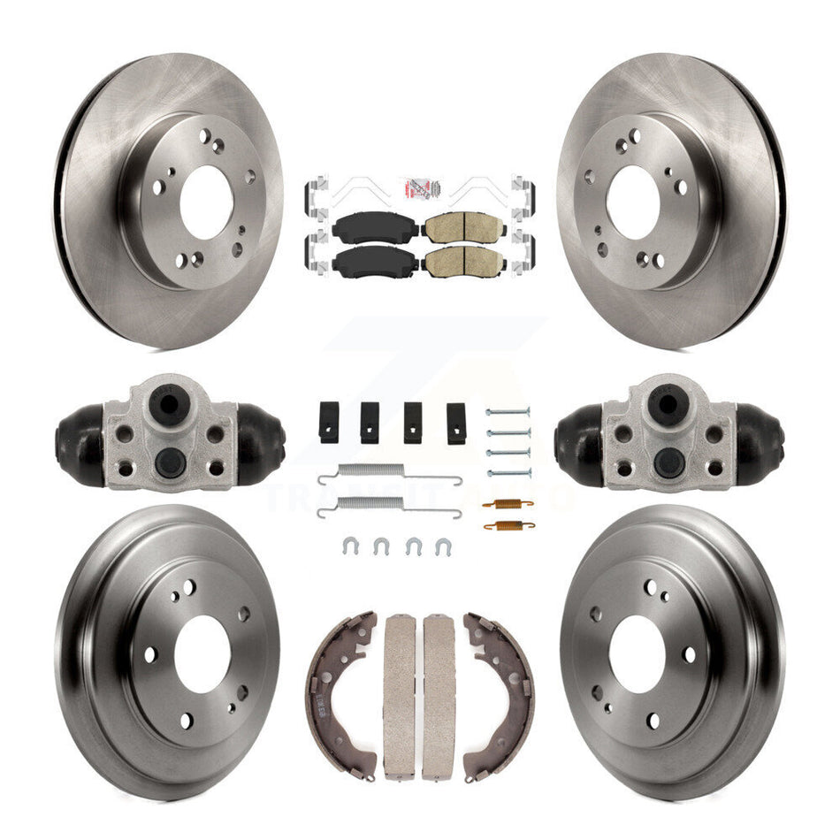 Front Rear Disc Brake Rotors Ceramic Pads And Drum Kit (9Pc) For Honda Civic K8A-107969