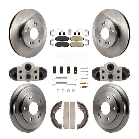 Front Rear Disc Brake Rotors Ceramic Pads And Drum Kit (9Pc) For Honda Civic K8A-107970