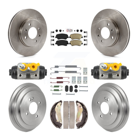Front Rear Disc Brake Rotors Ceramic Pads And Drum Kit (9Pc) For 2012-2017 Hyundai Accent K8A-107971