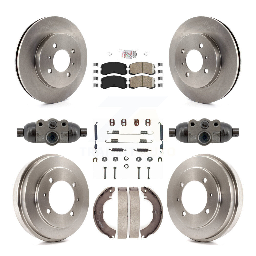 Front Rear Disc Brake Rotors Ceramic Pads And Drum Kit (9Pc) For Mitsubishi Lancer ES K8A-107974