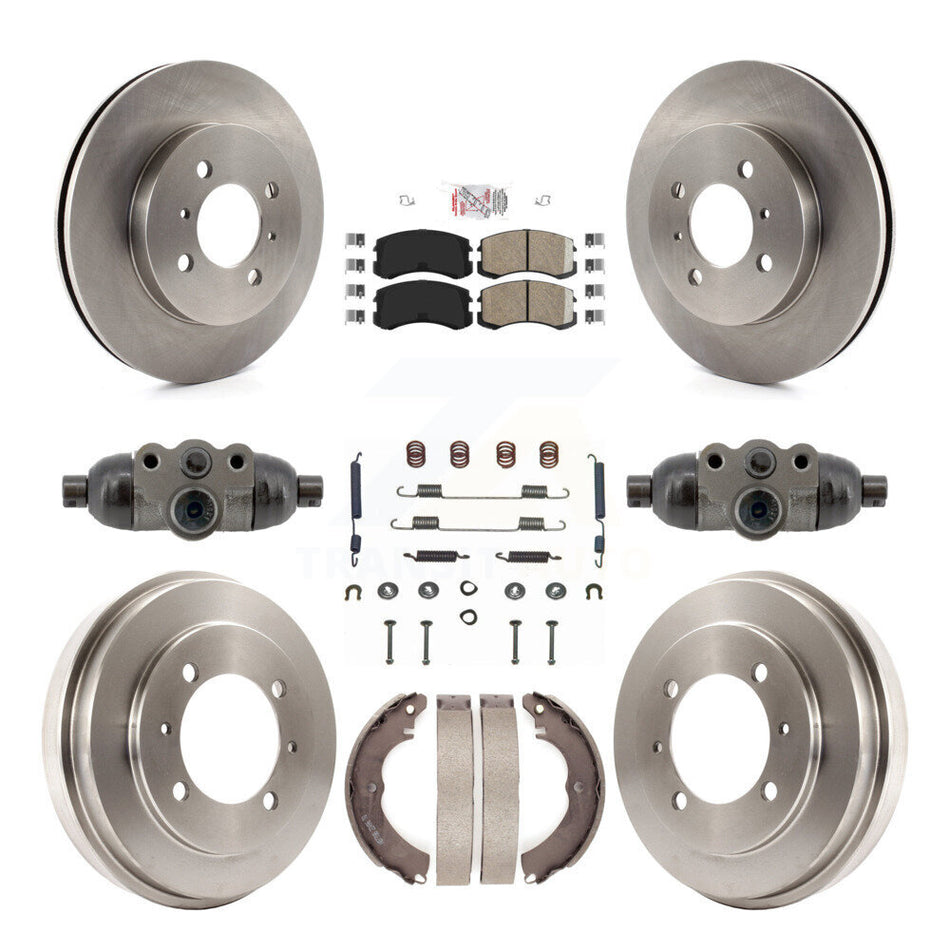 Front Rear Disc Brake Rotors Ceramic Pads And Drum Kit (9Pc) For Mitsubishi Lancer ES K8A-107974
