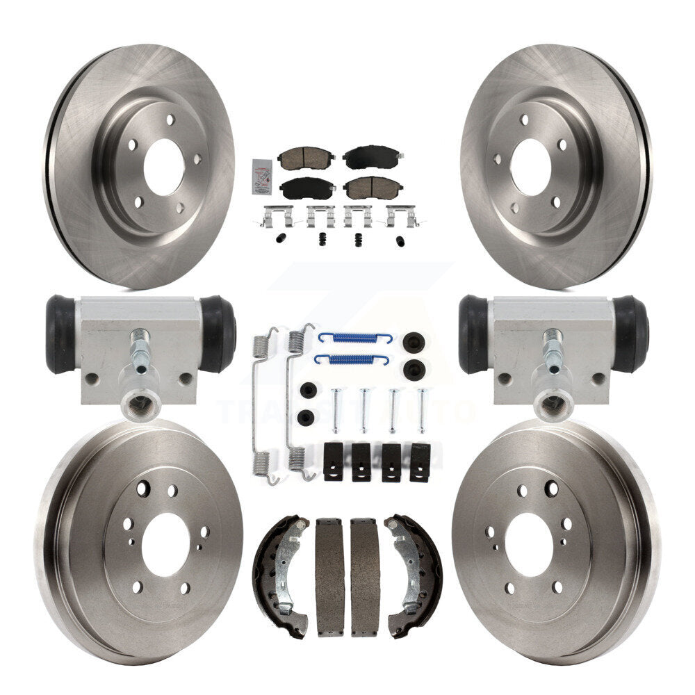 Front Rear Brake Rotors Ceramic Pad & Drum Kit (9Pc) For 17-19 Nissan Sentra Turbocharged K8A-107977