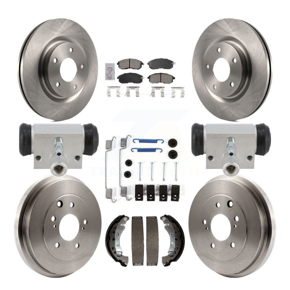 Front Rear Brake Rotors Ceramic Pad & Drum Kit (9Pc) For 17-19 Nissan Sentra Turbocharged K8A-107978