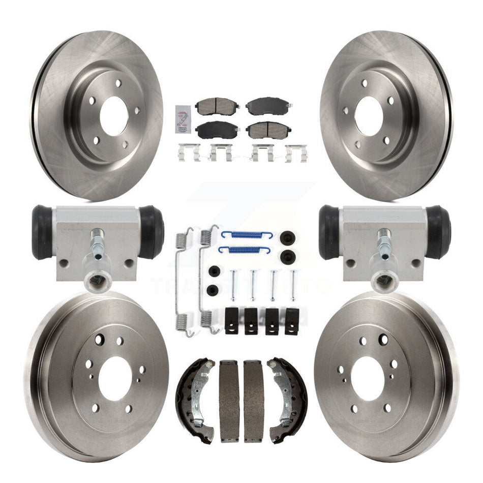 Front Rear Brake Rotors Ceramic Pad & Drum Kit (9Pc) For 17-19 Nissan Sentra Turbocharged K8A-107978