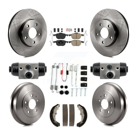 Front Rear Disc Brake Rotors Ceramic Pads And Drum Kit (9Pc) For Ford Focus FMSI=1004 K8A-107979