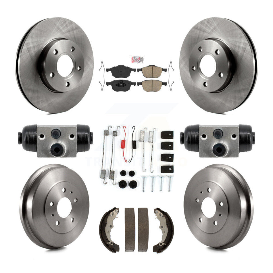 Front Rear Disc Brake Rotors Ceramic Pads And Drum Kit (9Pc) For Ford Focus FMSI=1004 K8A-107981