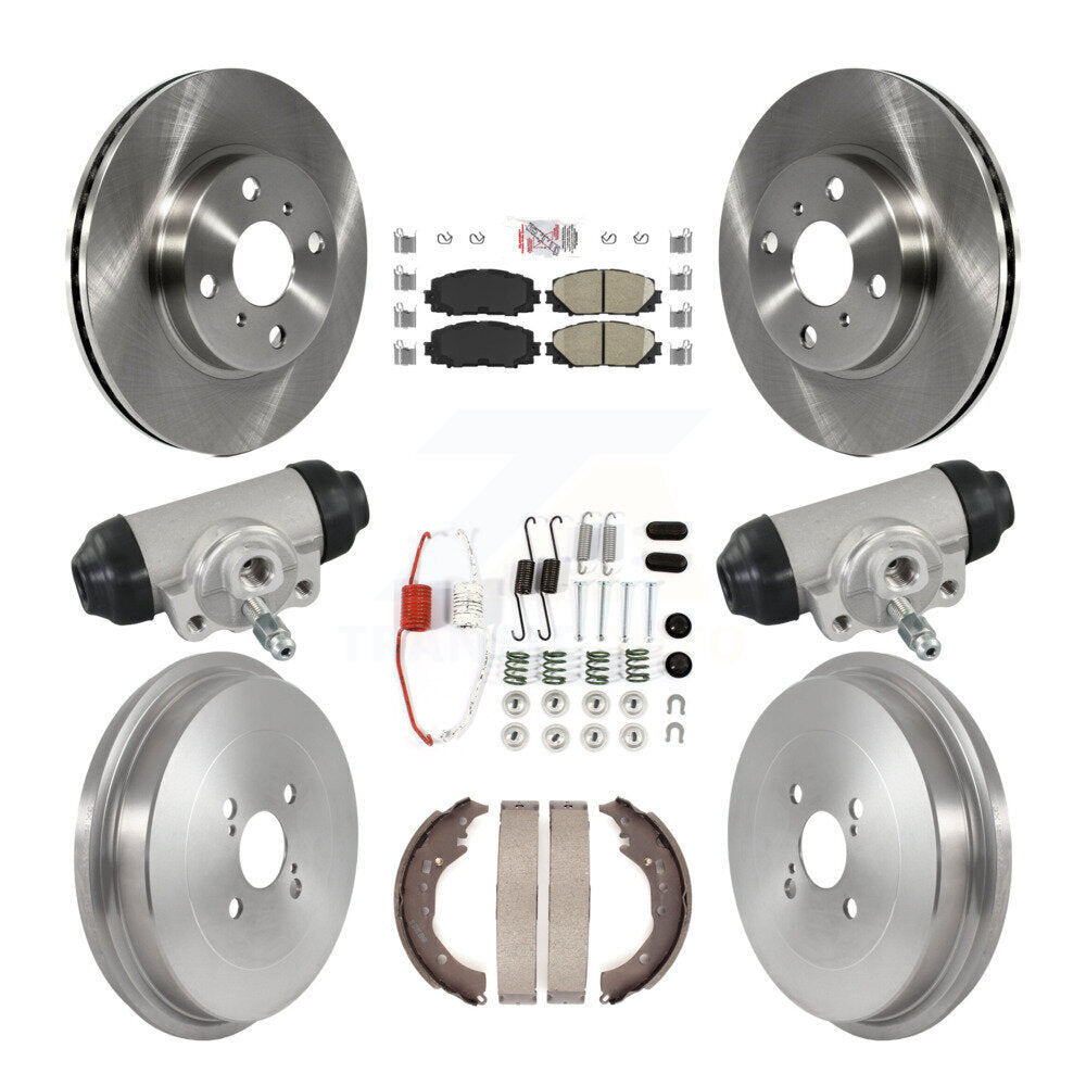 Front Rear Disc Brake Rotors Ceramic Pads And Drum Kit (9Pc) For Toyota Prius C Scion iQ K8A-107984