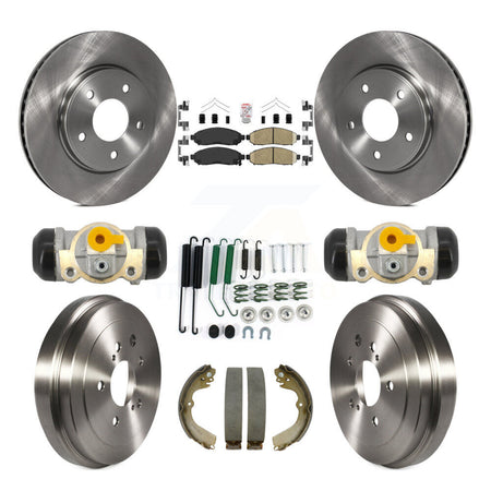 Front Rear Brake Rotor Ceramic Pad Drum Kit (9Pc) For Nissan NV200 Chevrolet City Express K8A-107987