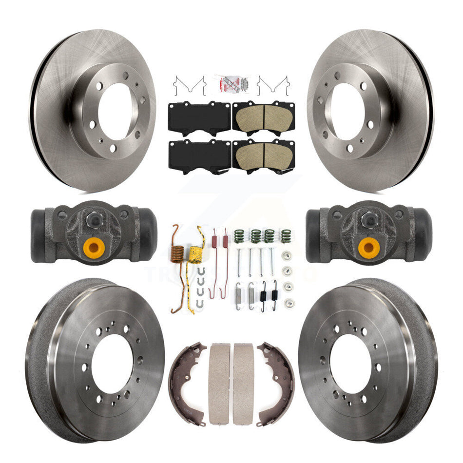 Front Rear Brake Rotor Ceramic Pad And Drum Kit (9Pc) For Toyota Tacoma With 6 Lug Wheels K8A-107988