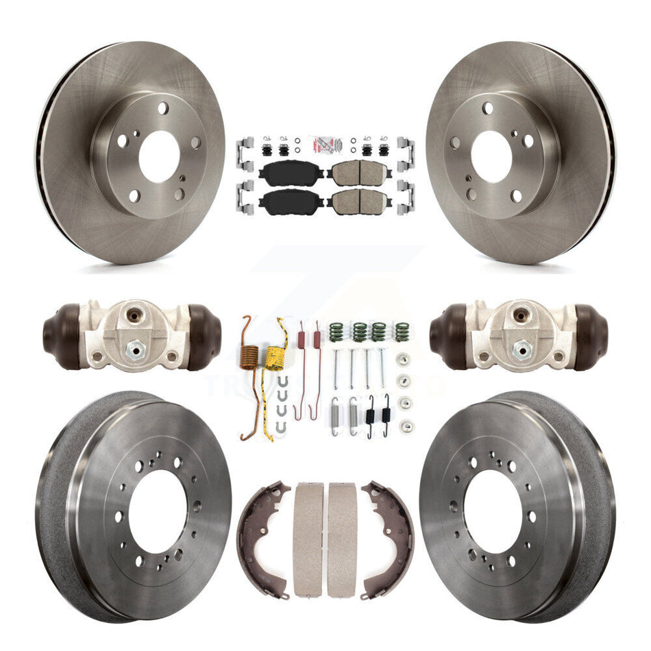 Front Rear Brake Rotor Ceramic Pad Drum Kit (9Pc) For Toyota Tacoma 4WD With 5 Lug Wheels K8A-107990