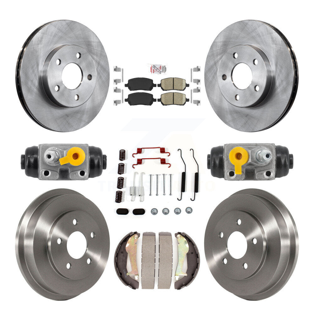Front Rear Disc Brake Rotors Ceramic Pad & Drum Kit (9Pc) For Chevrolet Cobalt Pontiac G5 K8A-107996