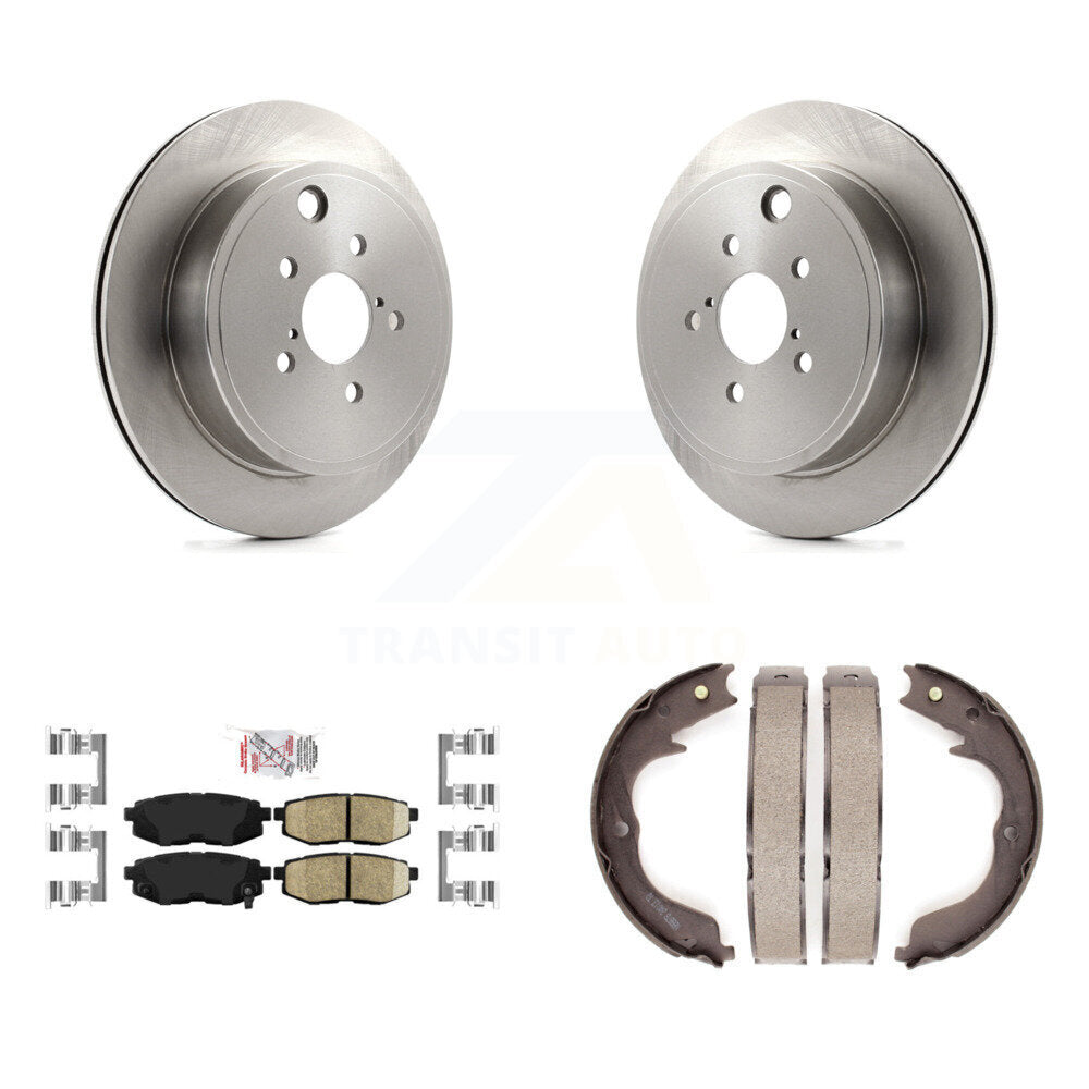 Rear Disc Rotors Ceramic Pads And Parking Brake Shoes Kit For Subaru Outback Legacy K8A-108006