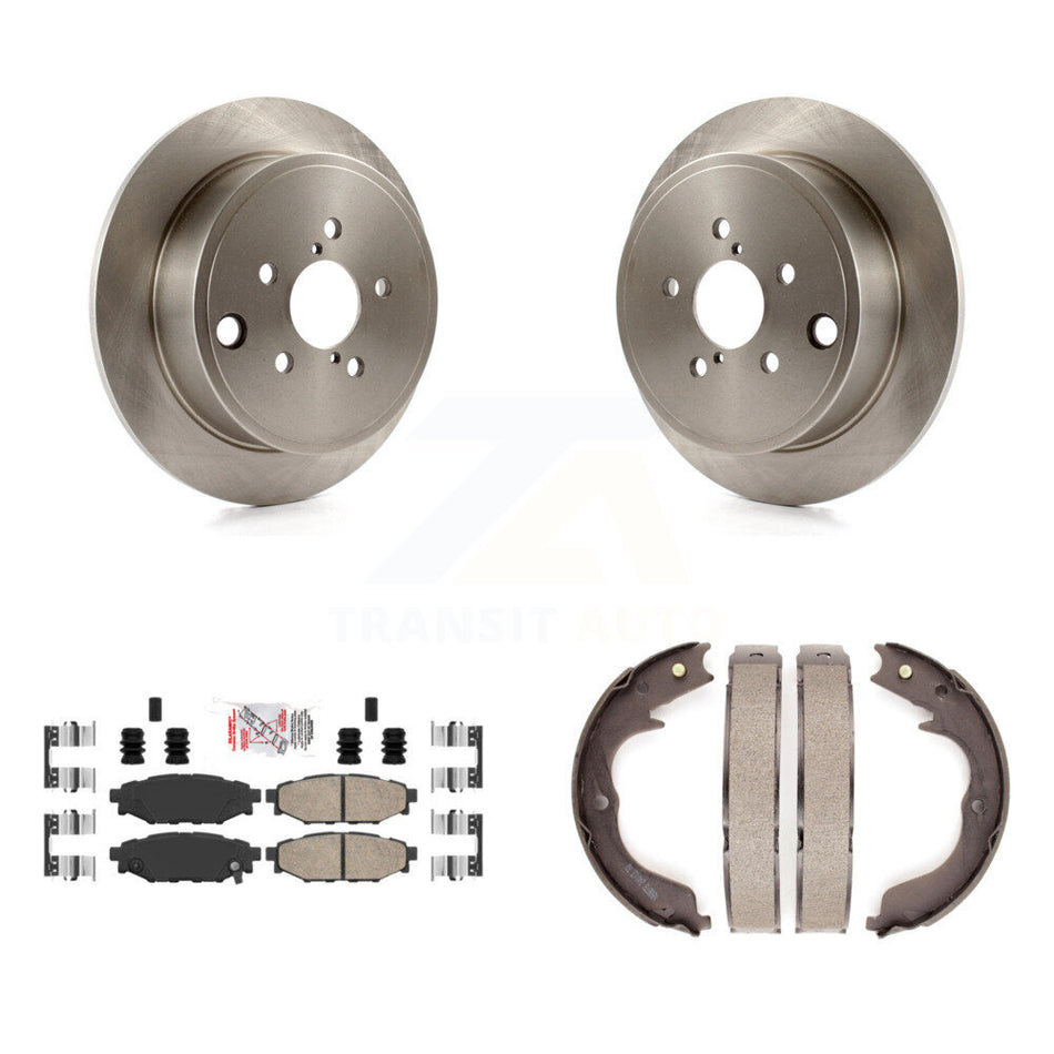 Rear Disc Rotors Ceramic Pads Parking Brake Shoes Kit For Subaru Impreza Forester Outback K8A-108007