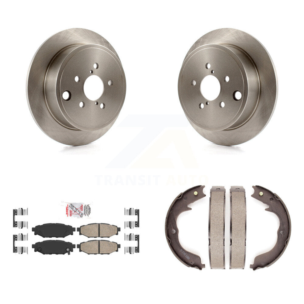 Rear Disc Rotors Ceramic Pads Parking Brake Shoes Kit For Subaru Impreza Forester Outback K8A-108008