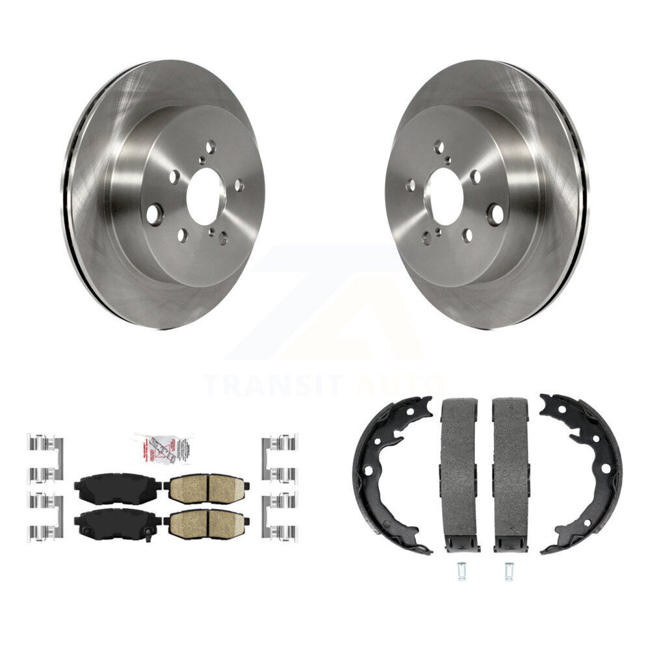 Rear Disc Rotors Ceramic Pads Parking Brake Shoes Kit For 2014-2018 Subaru Forester 2.0L K8A-108009