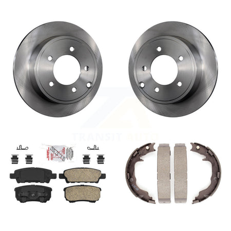 Rear Disc Rotors Ceramic Pads & Parking Shoes Kit For Jeep Patriot Dodge Chrysler Compass K8A-108029