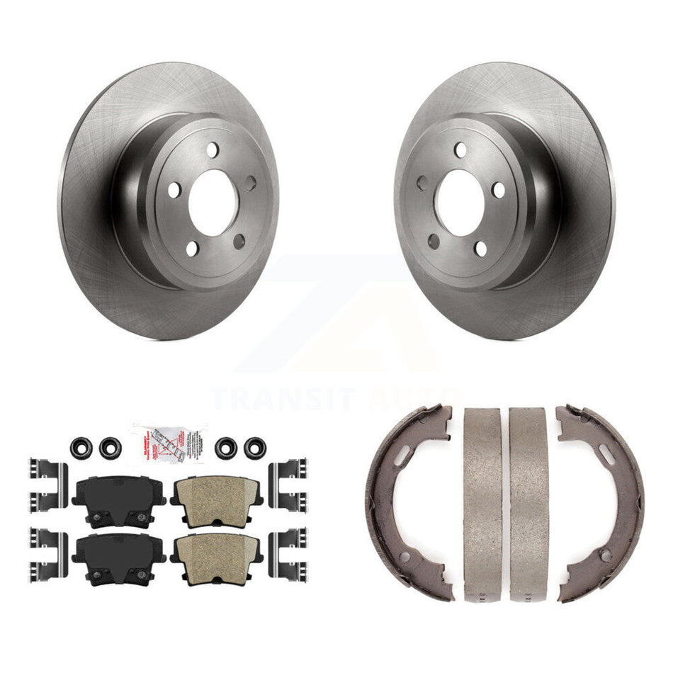 Rear Disc Rotors Ceramic Pads Parking Shoes Kit For Dodge Chrysler 300 Charger Challenger K8A-108033