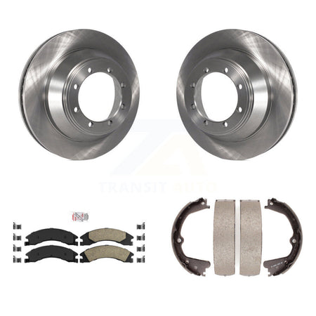 Rear Disc Rotors Ceramic Pads & Parking Shoes Kit For Ford E-450 Super Duty DIESEL engine K8A-108064