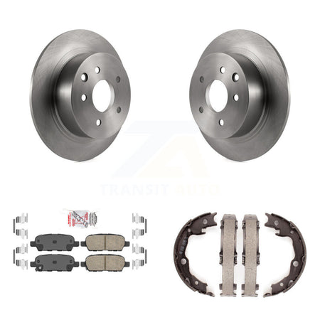 Rear Disc Rotors Ceramic Pads Parking Shoes Kit For 07-12 Nissan Sentra SE-R Spec V K8A-108066