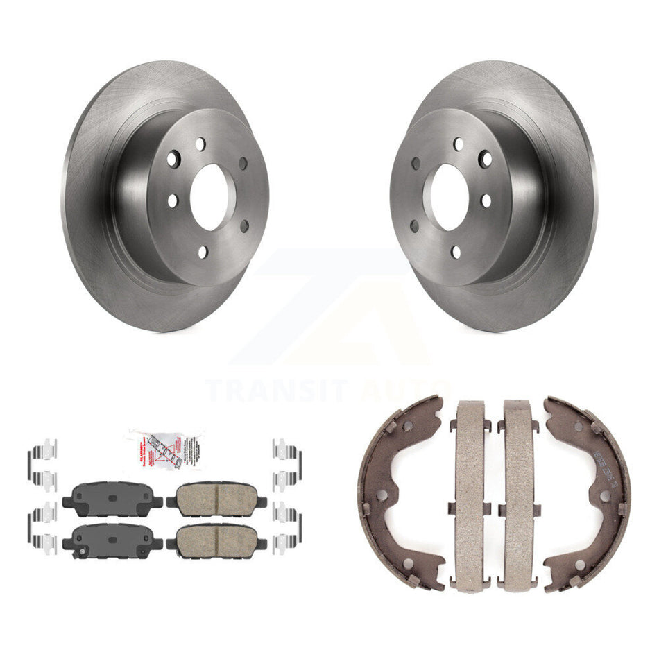Rear Disc Rotors Ceramic Pads And Parking Brake Shoes Kit For 2007-2009 Nissan Altima K8A-108080