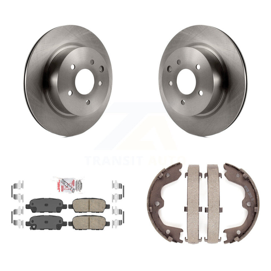 Rear Disc Rotors Ceramic Pads And Parking Brake Shoes Kit For INFINITI EX35 M35 M45 K8A-108082