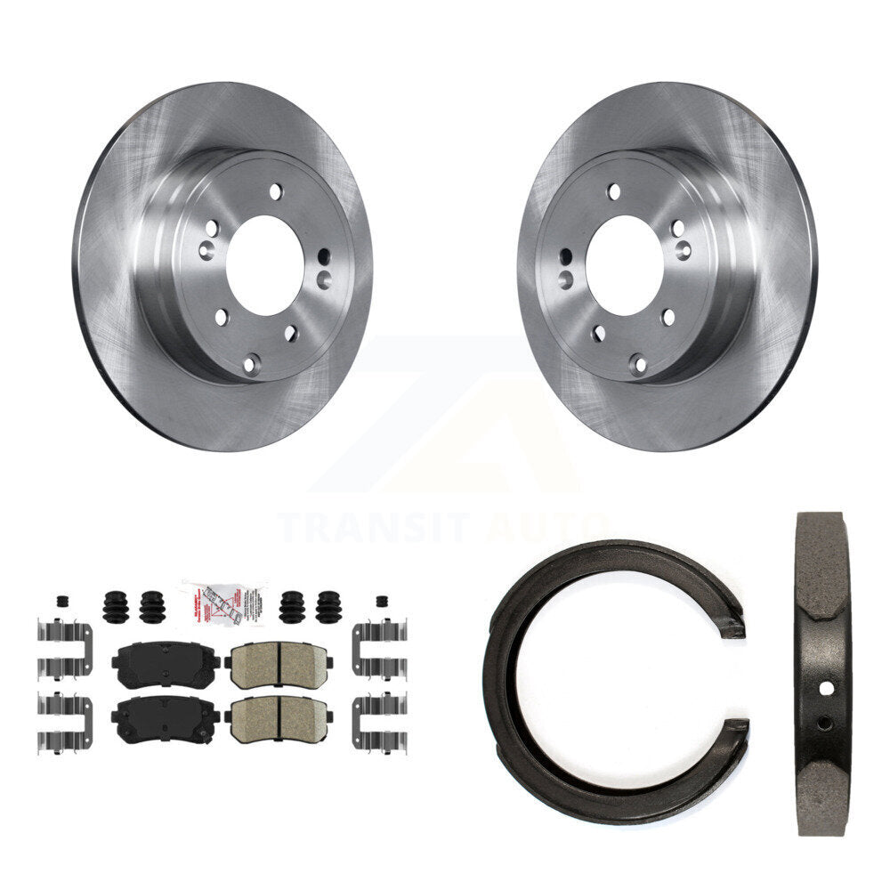 Rear Disc Rotors Ceramic Pads And Parking Shoes Kit For Hyundai Tucson Sonata Kia Cadenza K8A-108083