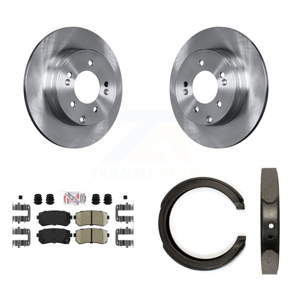 Rear Disc Rotors Ceramic Pads And Parking Shoes Kit For Hyundai Tucson Sonata Kia Cadenza K8A-108083